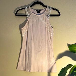 H&M pink tank top with lace detail size S